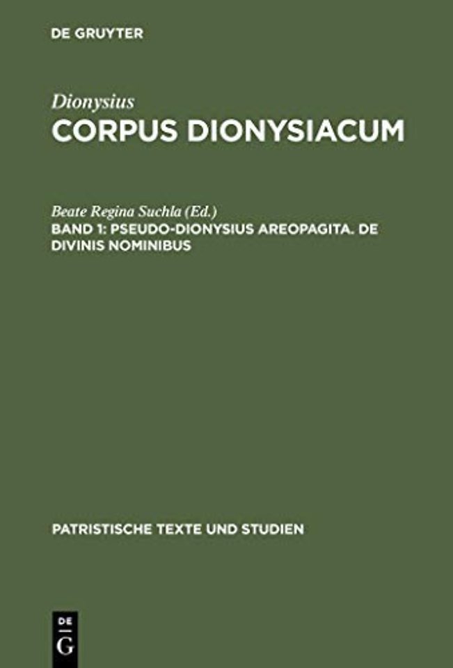 Pseudo–Dionysius Areopagita. De Divinis Nominibus