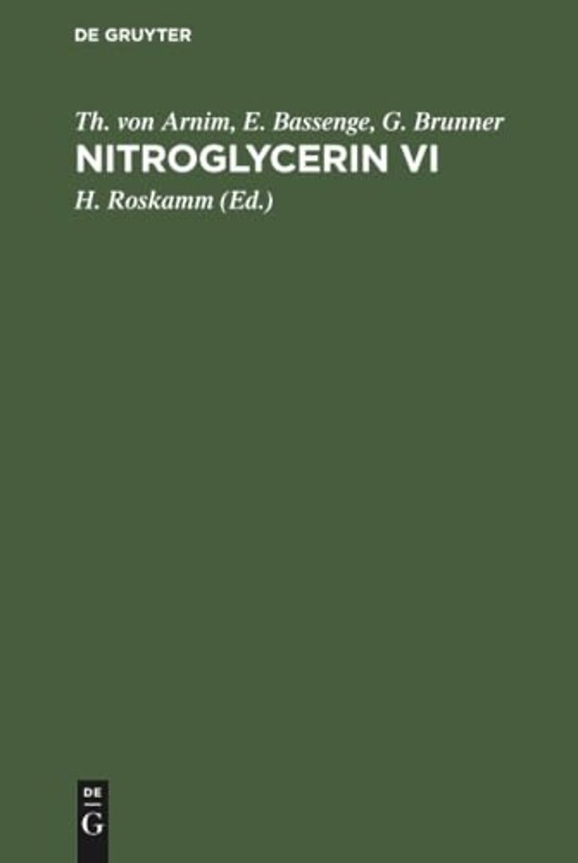Nitroglycerin VI – Instabile Angina pectoris und extrakardiale Indikationen. Sechstes Hamburger Symposium 29. Oktober 1988