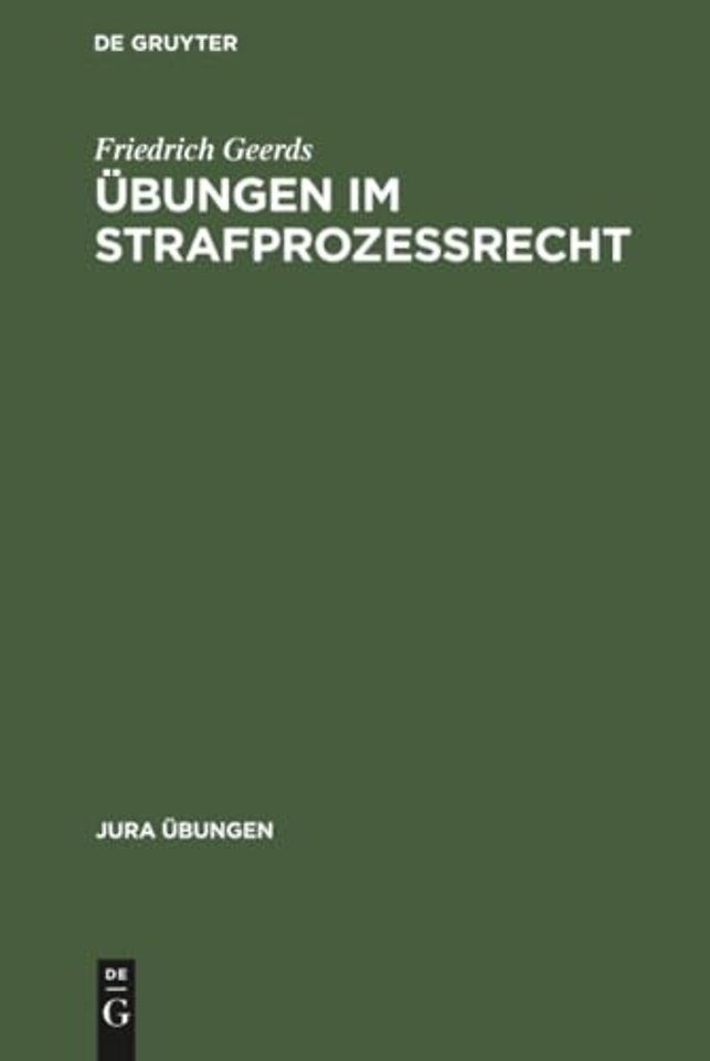 Übungen im Strafprozeβrecht