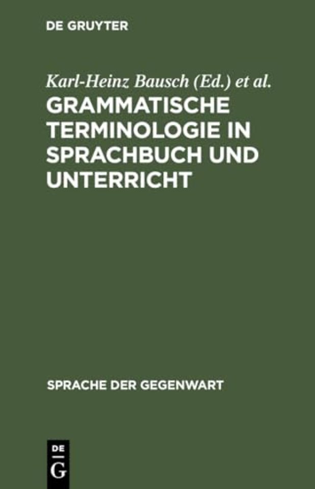 Grammatische Terminologie in Sprachbuch und Unterricht