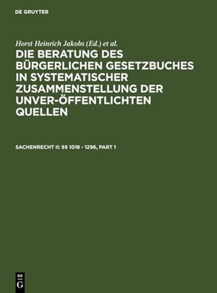 Sachenrecht II:  1018 - 1296