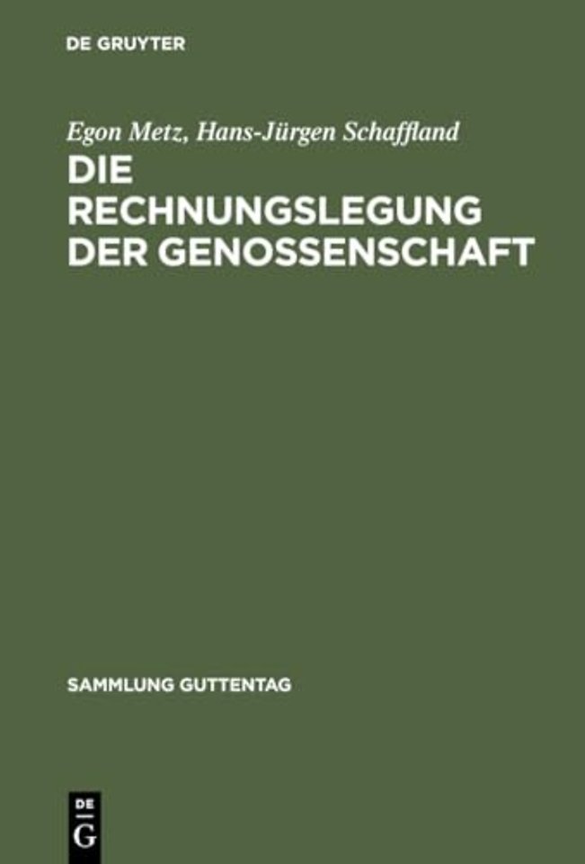 Die Rechnungslegung der Genossenschaft – Kommentar (Sonderausgabe der Kommentierung der Rechnungslegung aus Lang/Weidmüller, Genossenschaf