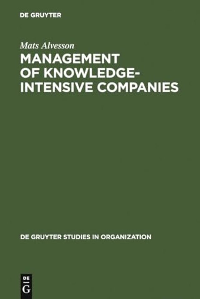 Management of Knowledge–Intensive Companies
