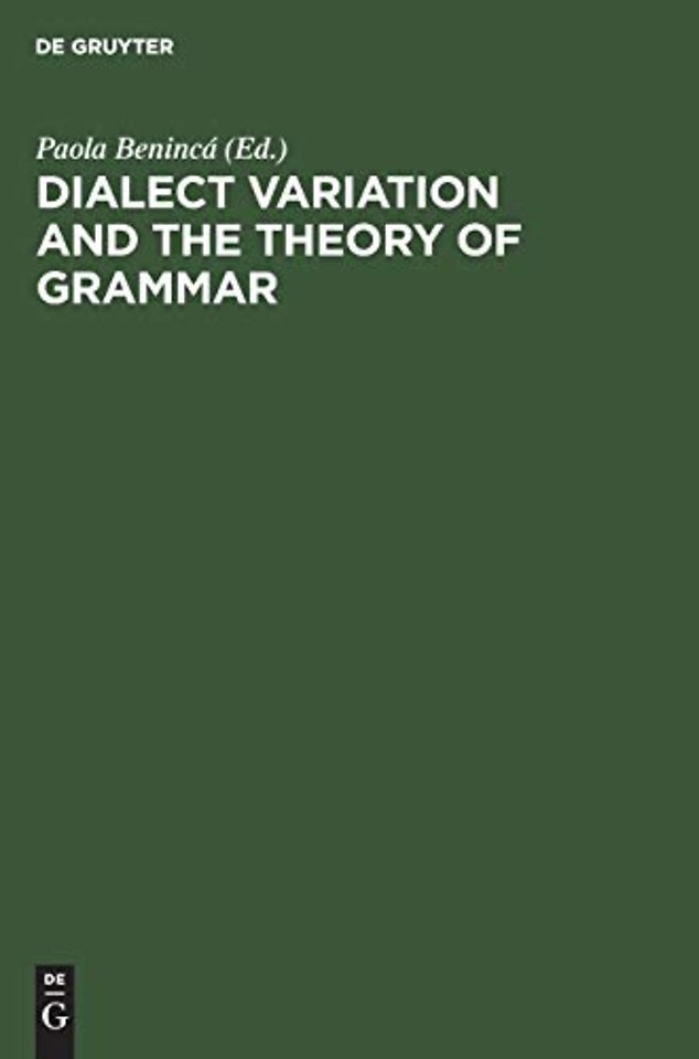 Dialect Variation and the Theory of Grammar – Proceedings of the GLOW Workshop in Venice, 1987