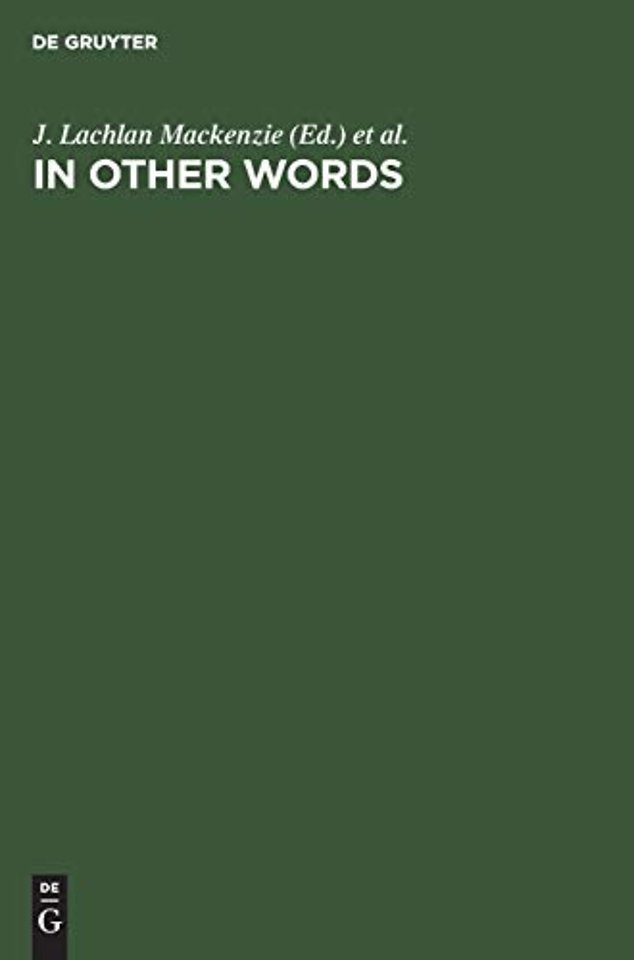 In Other Words – Transcultural Studies in Philology, Translation and Lexicology. Presented to Hans Meier on the Occasion of his 65th Birthday