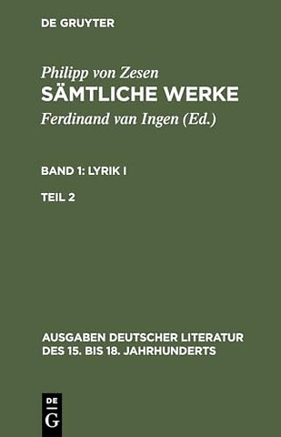 Lyrik I. Zweiter Teil