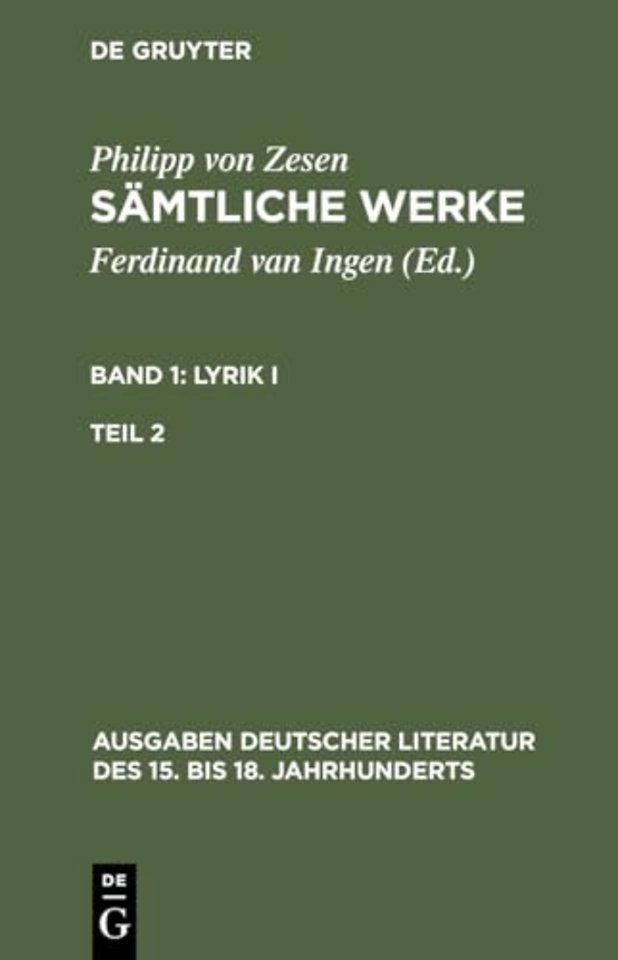 Lyrik I. Zweiter Teil