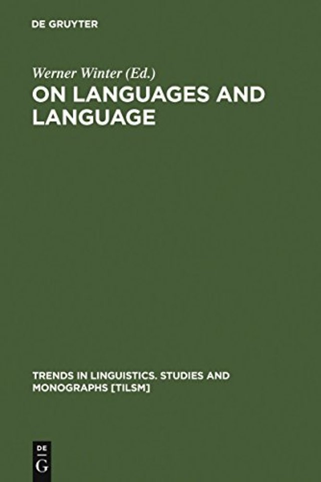 On Languages and Language – The Presidential Adresses of the 1991 Meeting of the Societas Linguistica Europaea