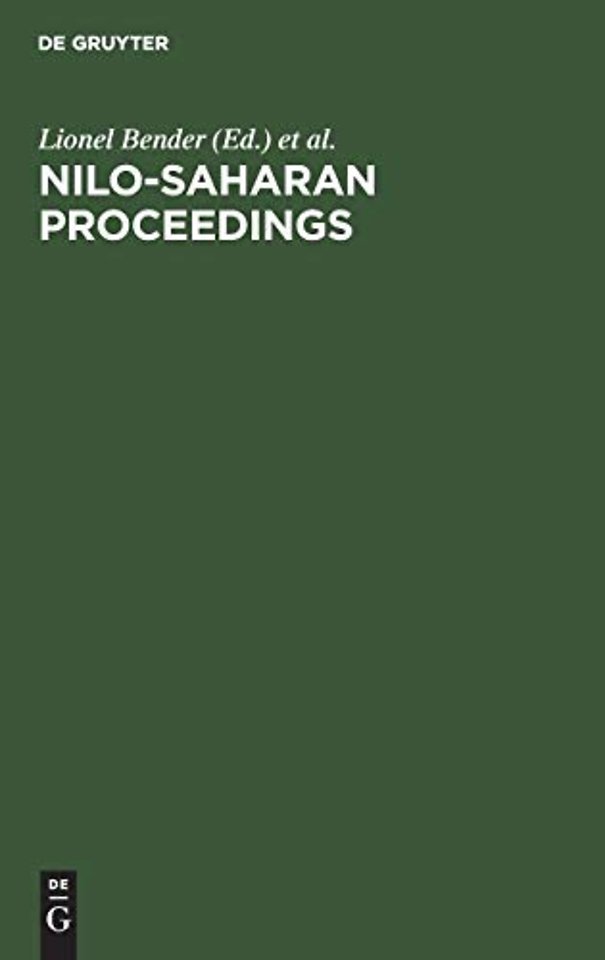 Nilo–Saharan Proceedings – Proceedings of the First Nilo–Saharan Linguistics Conference, Leiden, The Netherlands, September 8–10, 1980