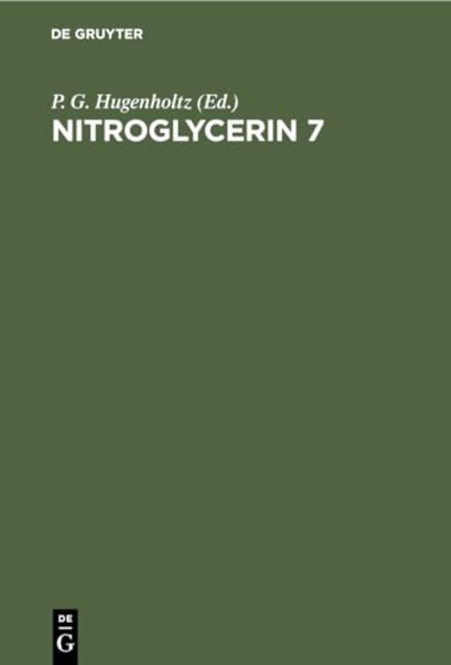 Nitroglycerin 7 – Progress in Therapy. Seventh Hamburg Symposium November 24, 1990