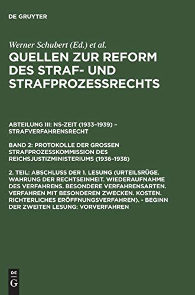 Abschluβ der 1. Lesung (Urteilsrüge. Wahrung der Rechtseinheit. ...). – Beginn der zweiten Lesung: Vorverfahren