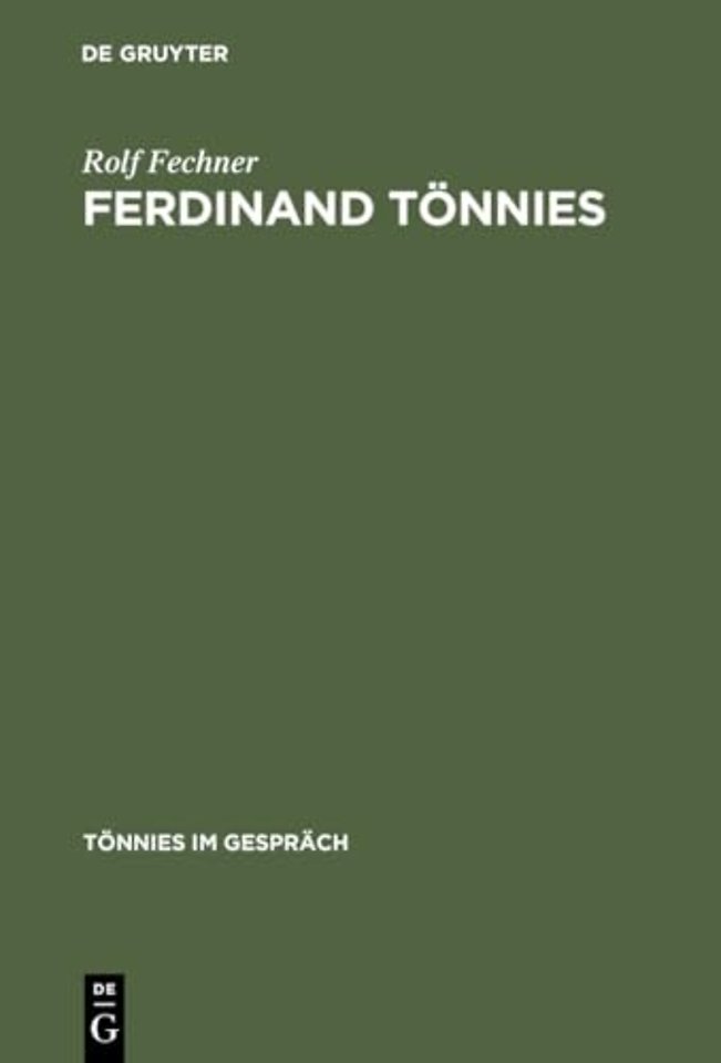 Ferdinand Tönnies – Werkverzeichnis