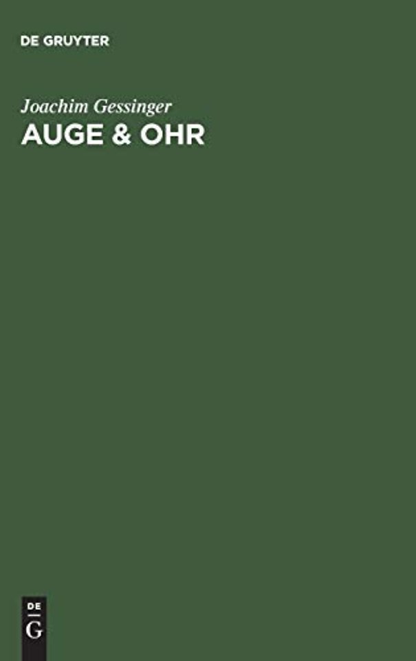 Auge & Ohr – Studien zur Erforschung der Sprache am Menschen 1700–1850