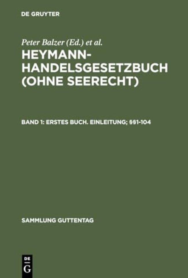 Erstes Buch. Einleitung; §§1-104