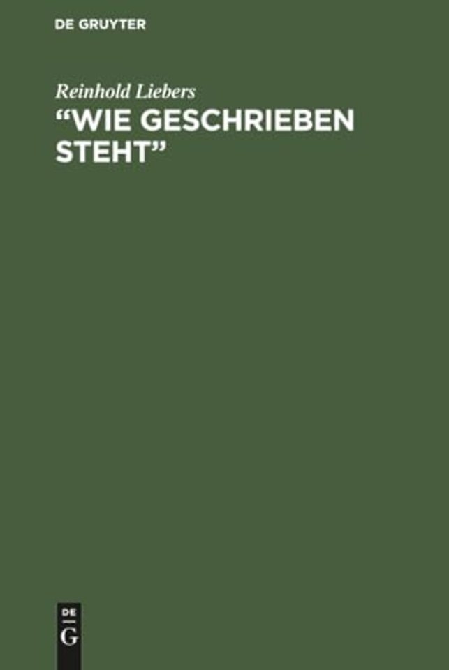 "Wie geschrieben steht"