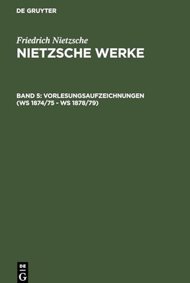 Vorlesungsaufzeichnungen (WS 1874/75 – WS 1878/79)