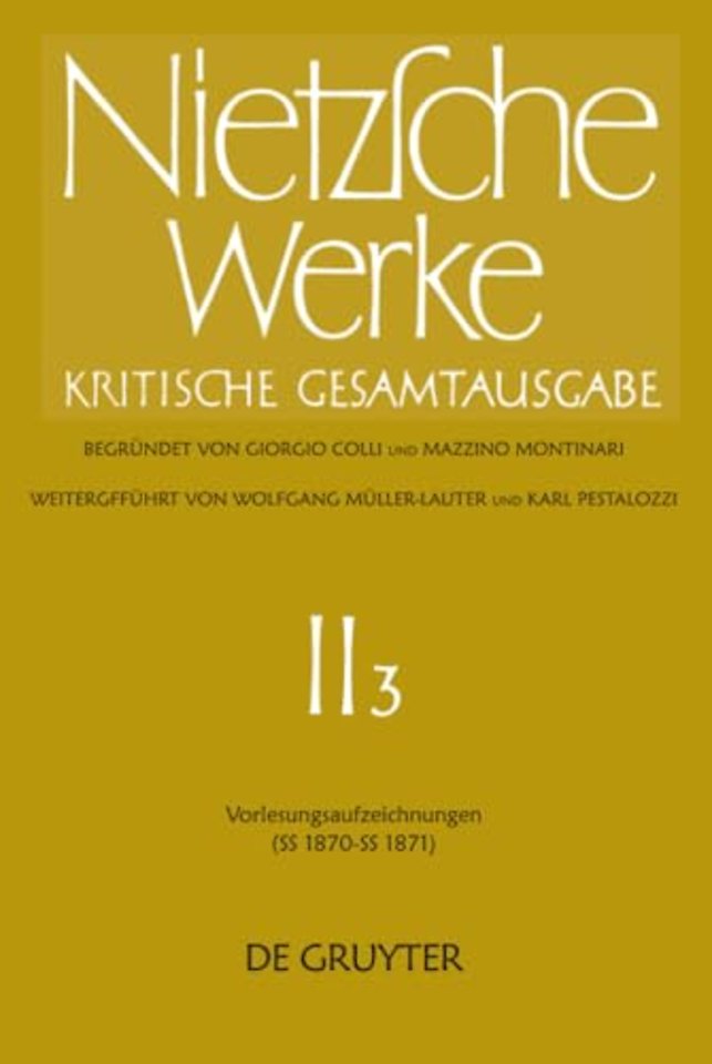 Vorlesungsaufzeichnungen (SS 1870 – SS 1871)