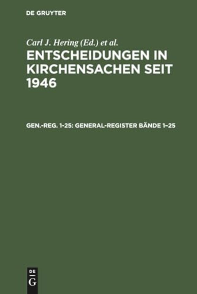 General–Register Bände 1–25