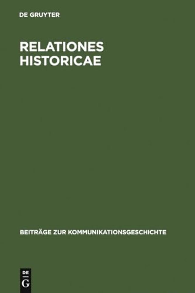 Relationes Historicae – Ein Bestandsverzeichnis der deutschen Meβrelationen von 1583 bis 1648