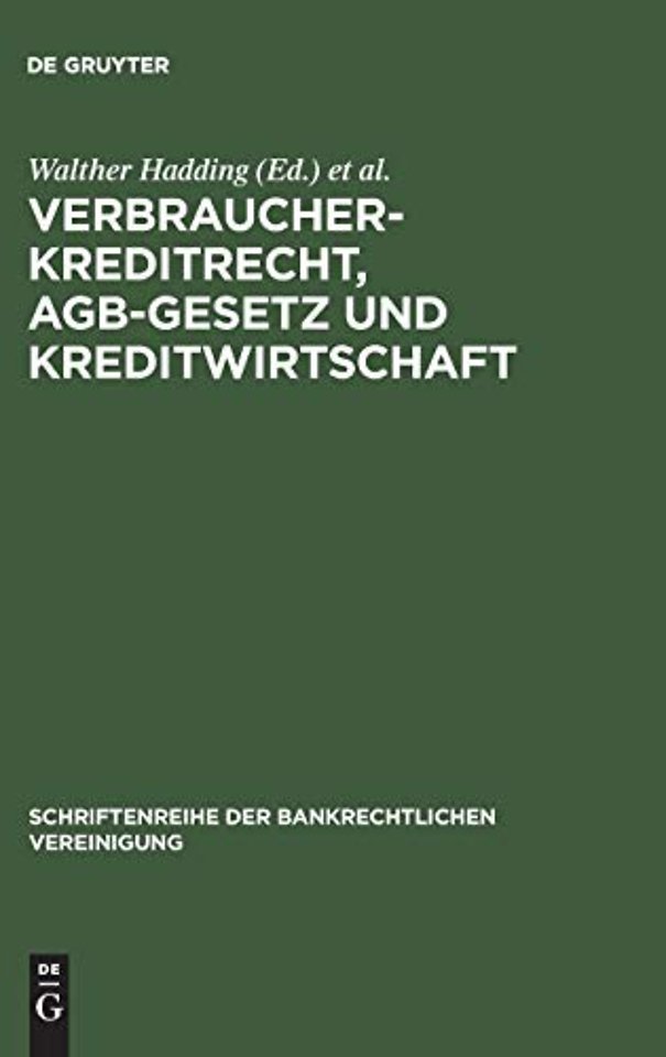 Verbraucherkreditrecht, AGB-Gesetz und Kreditwirtschaft