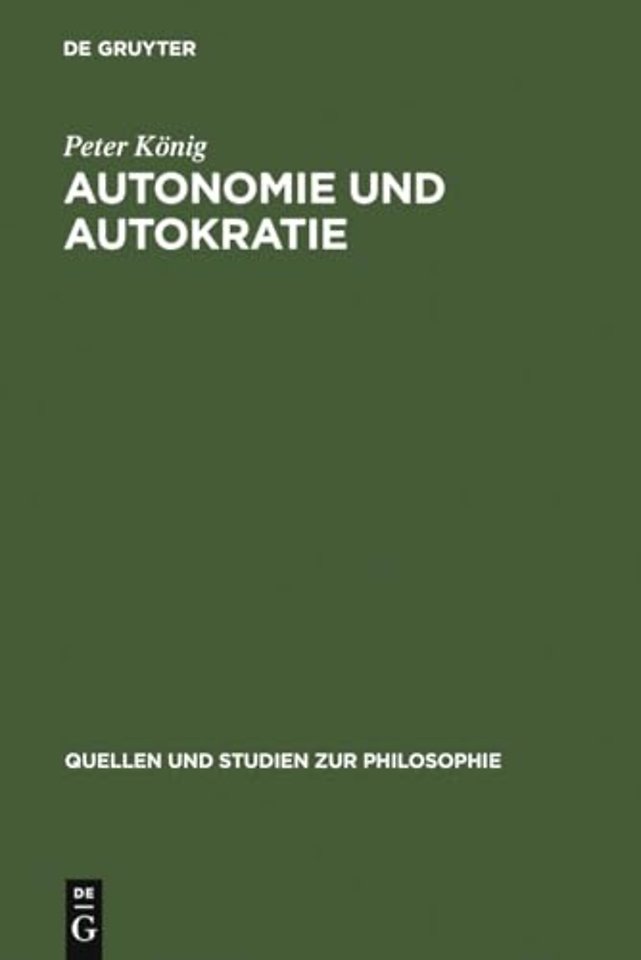 Autonomie und Autokratie – Über Kants Metaphysik der Sitten