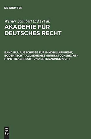 Ausschüsse für Immobiliarkredit, Bodenrecht (all – (1934–1942)