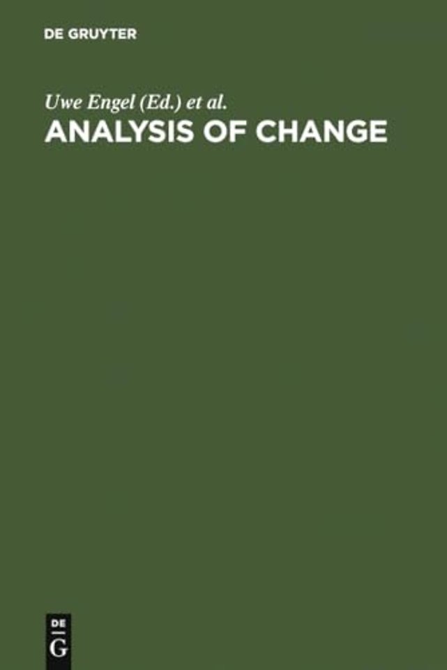Analysis of Change – Advanced Techniques in Panel Data Analysis