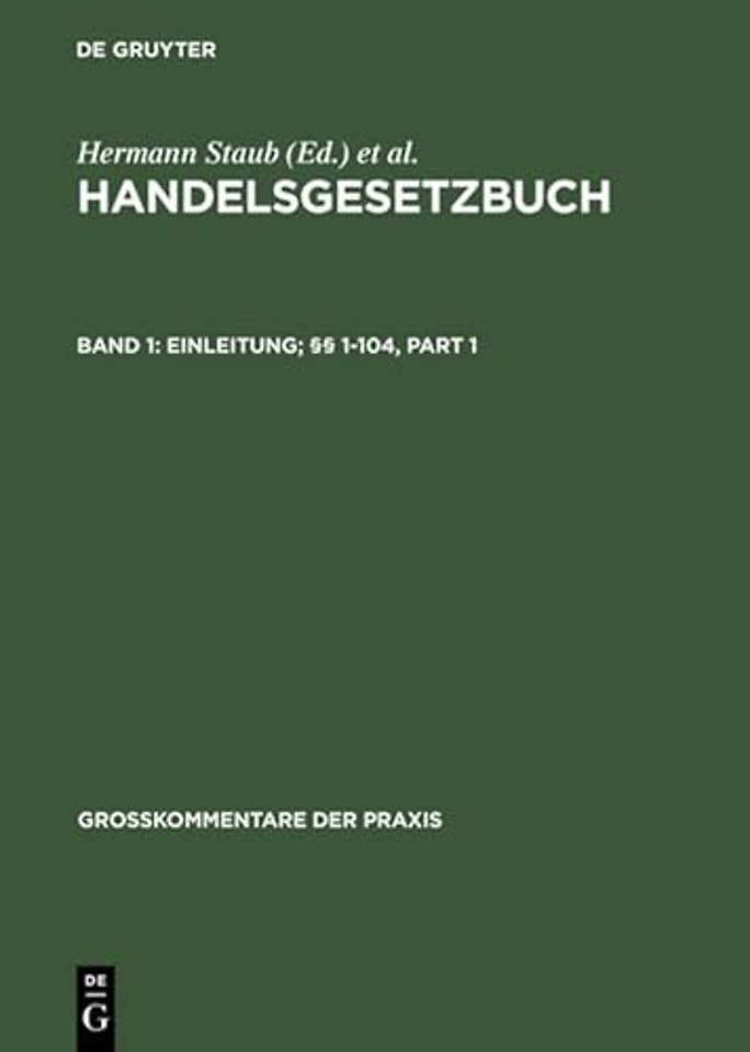 Einleitung; §§ 1–104