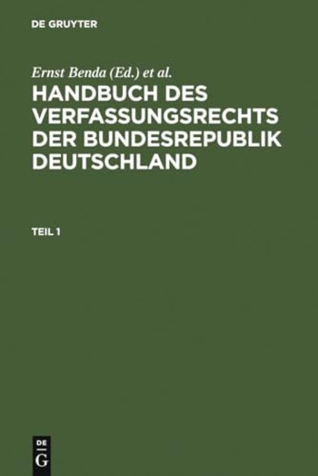 Handbuch Des Verfassungsrechts Der Bundesrepublik Deutschland