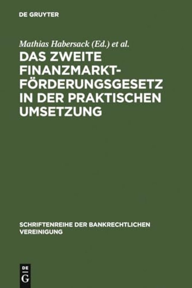 Das Zweite Finanzmarktförderungsgesetz in der pr – Bankrechtstag 1995