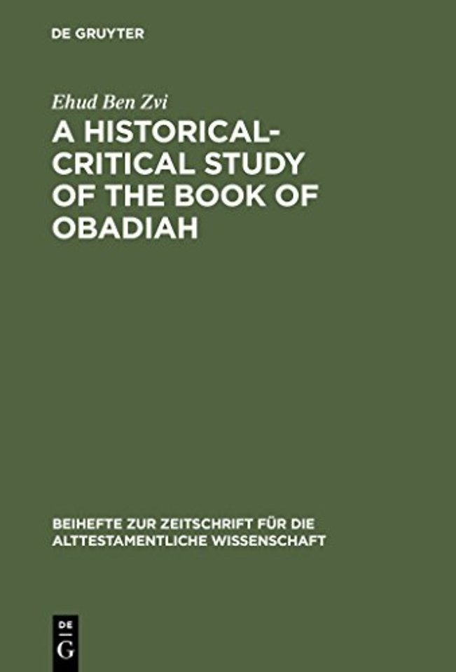 A Historical–Critical Study of the Book of Obadiah