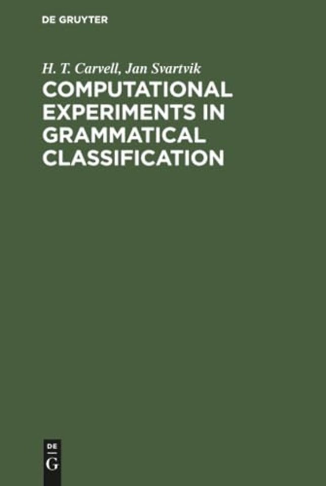 Computational Experiments in Grammatical Classification