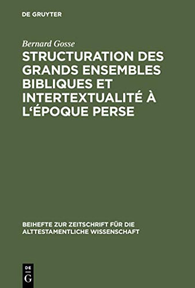 Structuration des grands ensembles bibliques et – De la rédaction sacerdotale du livre d`Isaie à la contestation de la Sagesse