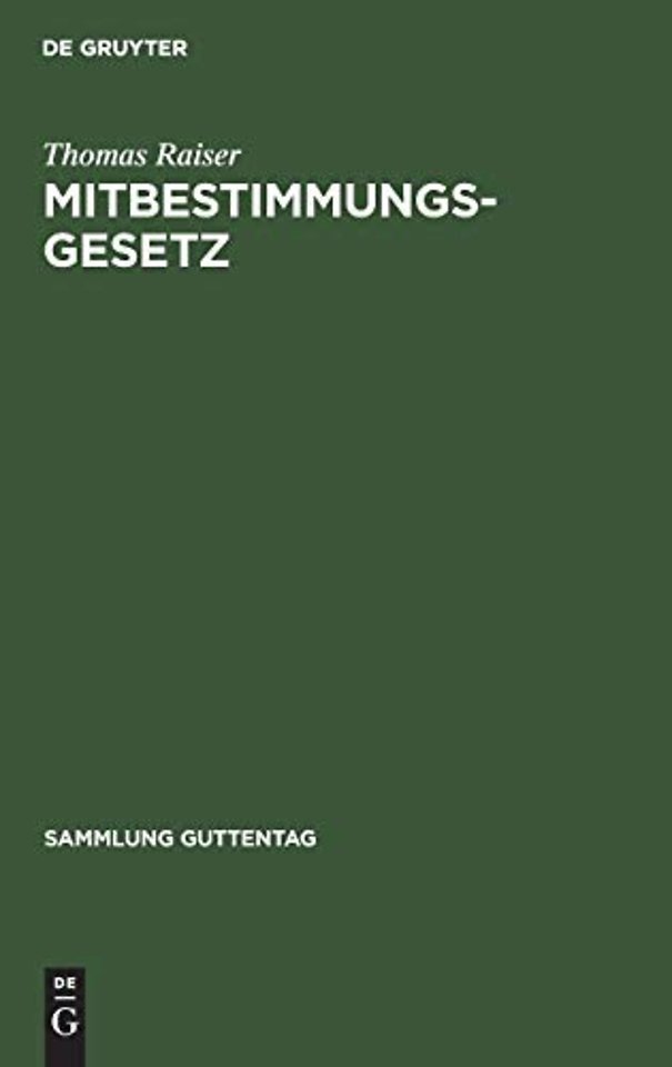 Mitbestimmungsgesetz – Kommentar