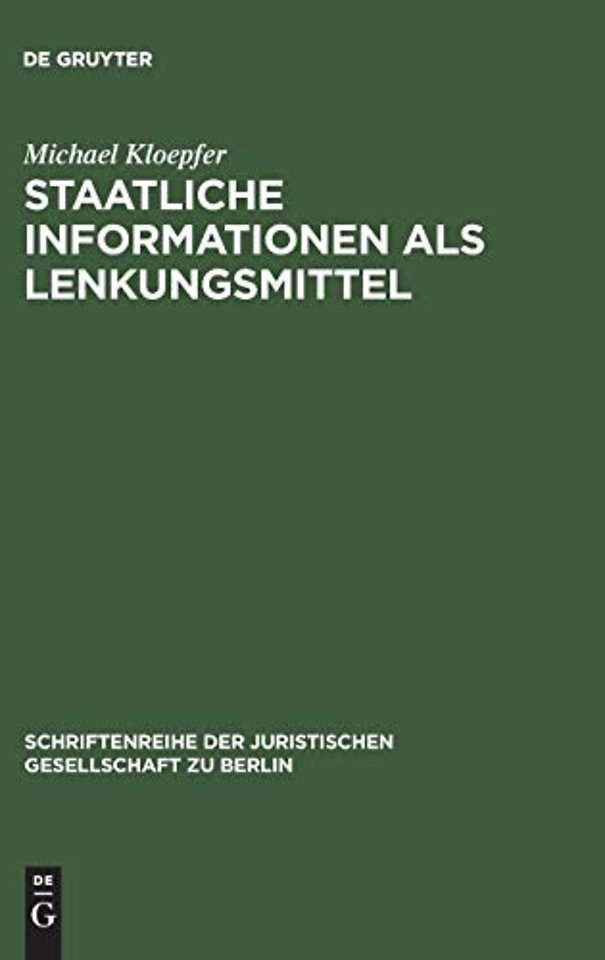 Staatliche Informationen als Lenkungsmittel