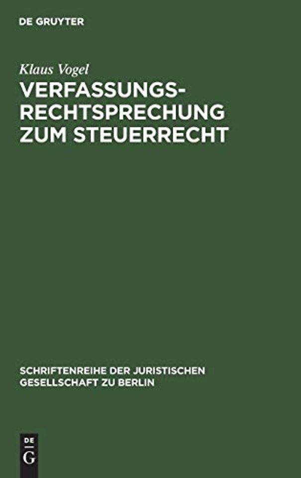 Verfassungsrechtsprechung Zum Steuerrecht