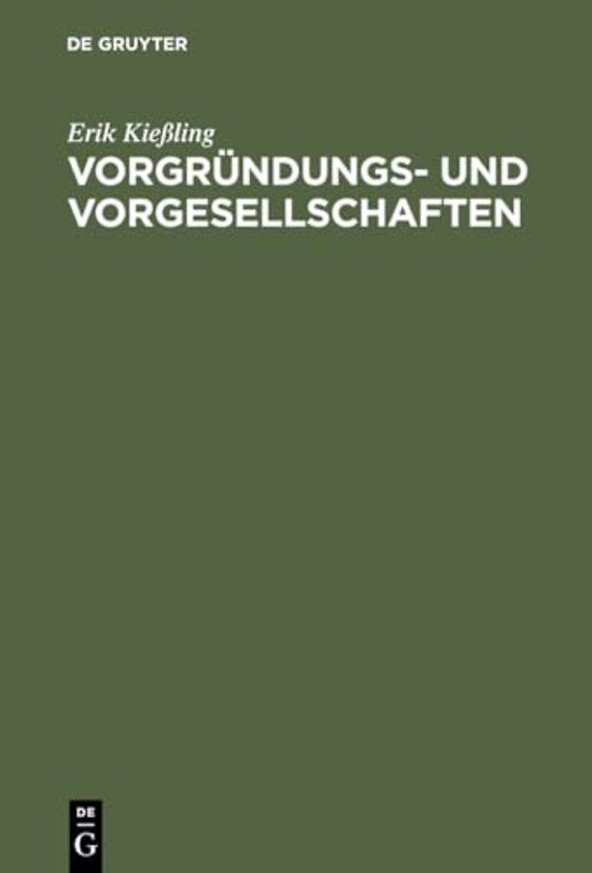 Vorgrundungs- und Vorgesellschaften