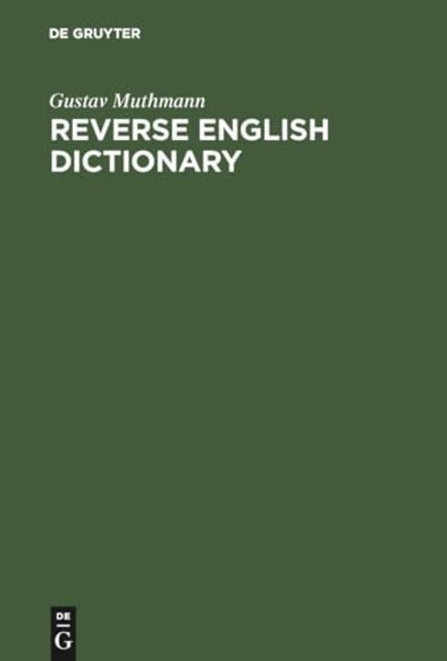 Reverse English Dictionary – Based on Phonological and Morphological Principles