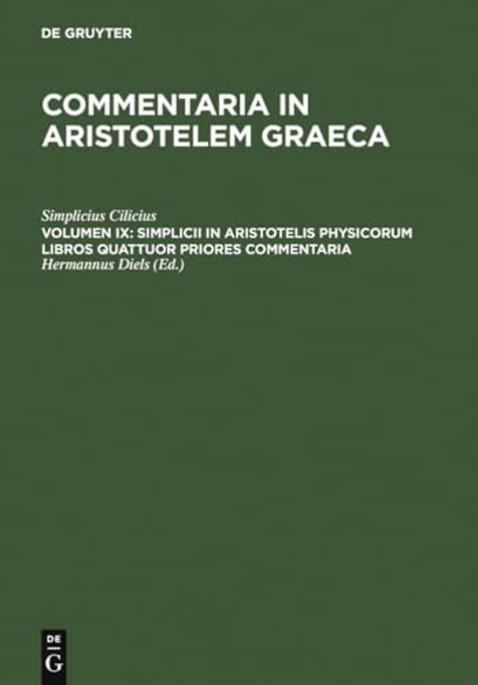 Simplicii in Aristotelis physicorum libros quattuor priores commentaria