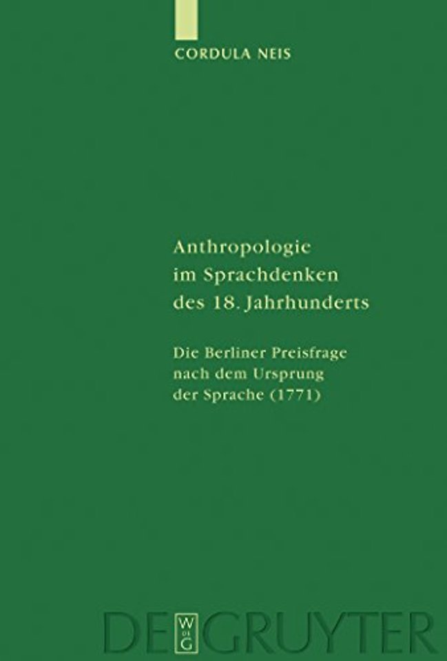 Anthropologie im Sprachdenken des 18. Jahrhunderts