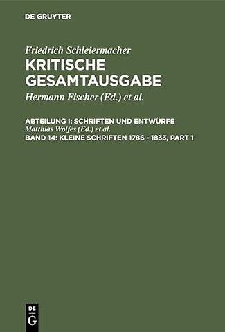 Kleine Schriften 1786 – 1833