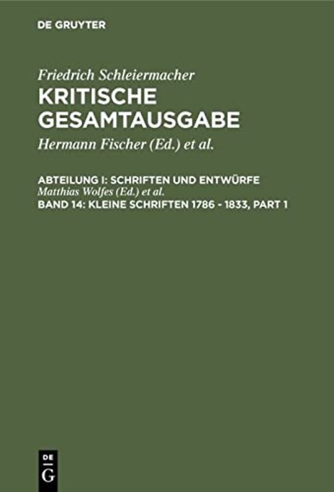 Kleine Schriften 1786 – 1833