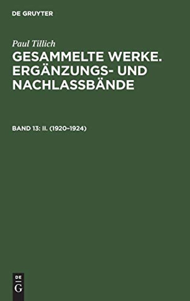 II. (1920–1924) – Mit einer historischen Einleitung