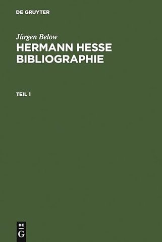 Hermann Hesse Bibliographie – Sekundärliteratur 1899–2007