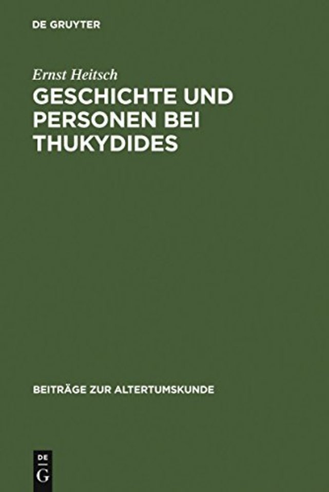 Geschichte und Personen bei Thukydides – Eine Interpretation des achten Buches