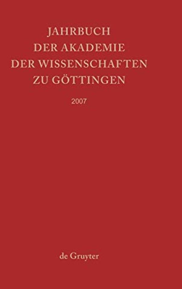 Jahrbuch der Gottinger Akademie der Wissenschaften, Jahrbuch der Gottinger Akademie der Wissenschaften (2007)