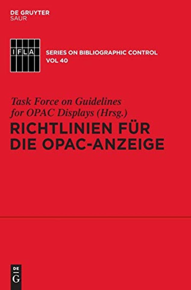 Richtlinien für die OPAC–Anzeige
