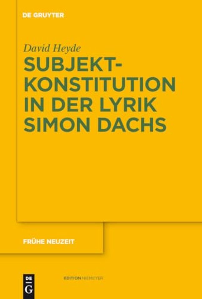 Subjektkonstitution in der Lyrik Simon Dachs