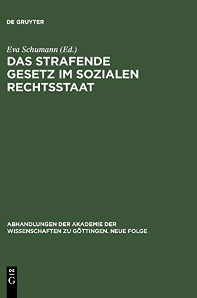Das Strafende Gesetz Im Sozialen Rechtsstaat