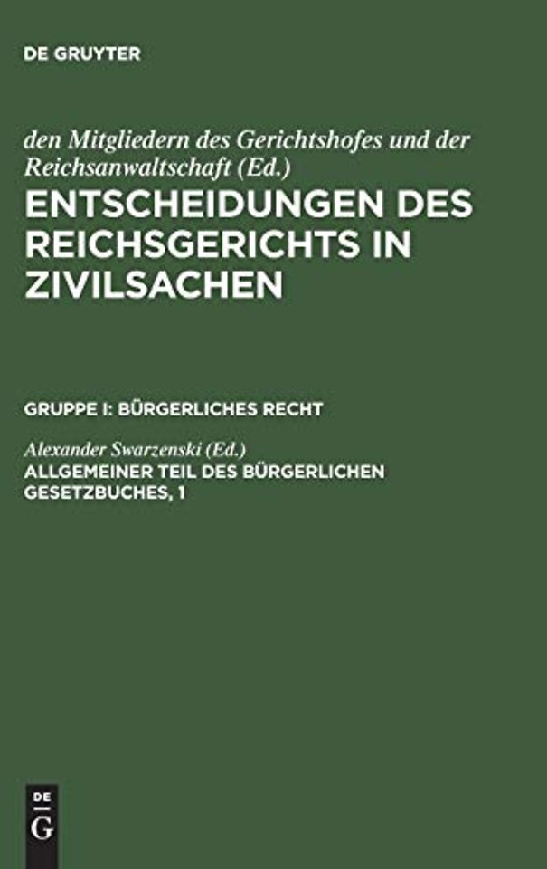 Allgemeiner Teil des Bürgerlichen Gesetzbuches, – Einführungsgesetz und Preuβ. Ausführungsgesetz zum Bürgerlichen Gesetzbuch. Landesrecht
